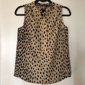 J.Crew Leopard Sleeveless Blouse. Size XS